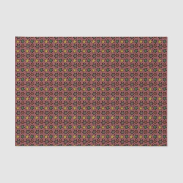 Red Leafy Patterned Tissue Paper (Front)