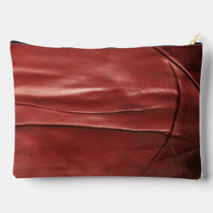 Red Leather Accessory Pouch