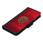 Red Leather and Celtic Knot iPhone Wallet Case