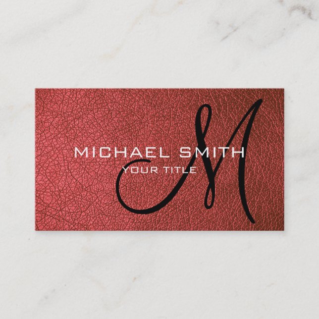 Red leather business card (Front)