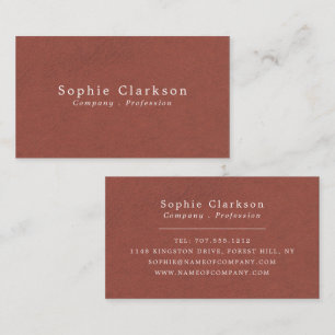 Red Leather Effect, Rustic Business Card