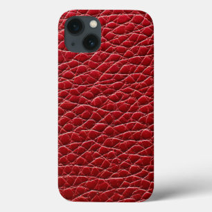 Red leather pattern iPhone 13 case