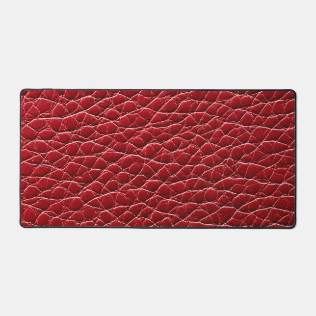 Red leather pattern desk mat (Front)