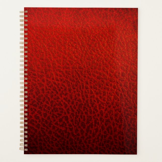 Red leather  planner (Front)