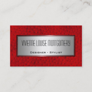 Red Leather Professional Designer Business Card