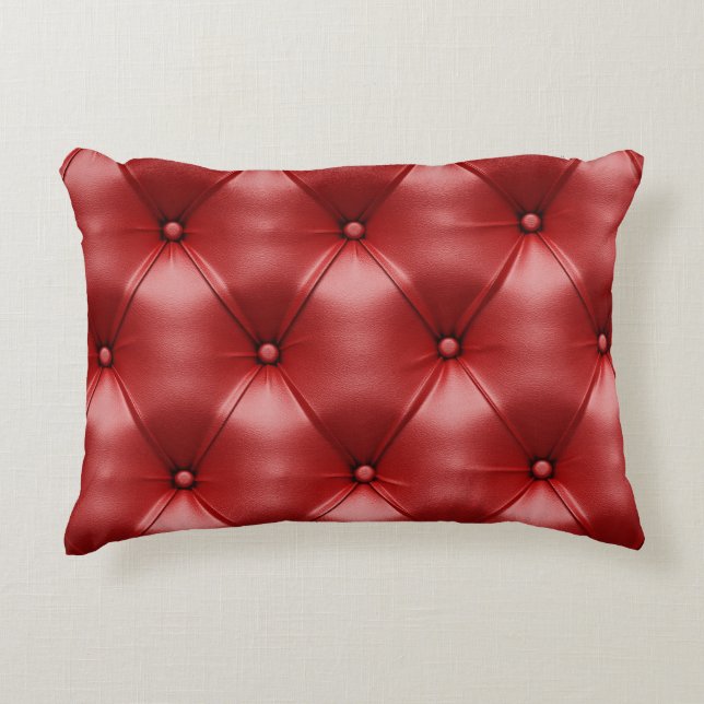 Red Leather: Seamless Texture Elegance Decorative Cushion (Front)