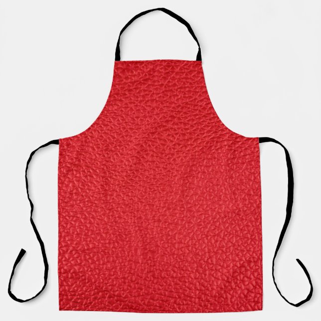 Red leather texture apron (Front)