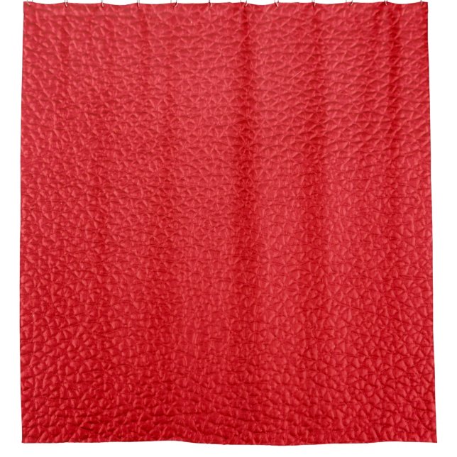 Red leather texture shower curtain (Front)