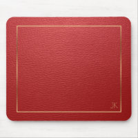 Red Leather Texture With Gold Frame
