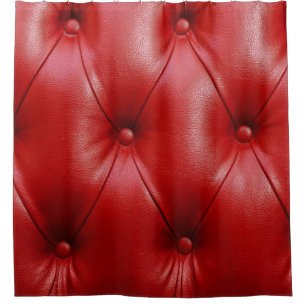 Red Leather: Upholstery Pattern Elegance. Shower Curtain