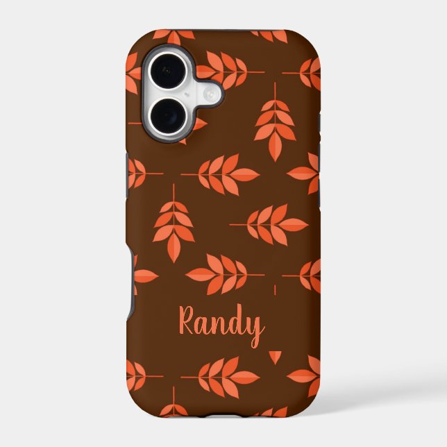 Red leaves custom name brown (Back)
