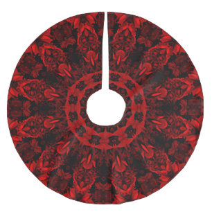 Red Leaves Floral Tree Skirt