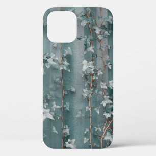 RED LEAVES ON WHITE WALL iPhone 12 CASE