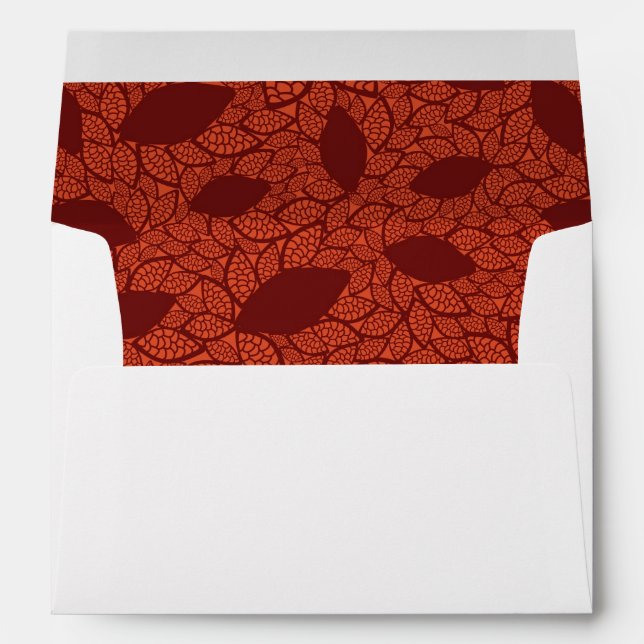 Red leaves pattern on orange envelope (Back (Bottom))