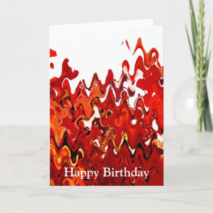 RED LEAVES VIBRANT ABSTRACT CARD