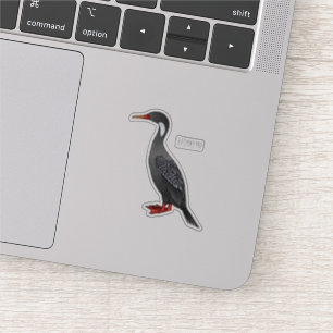Red-legged cormorant bird cartoon illustration