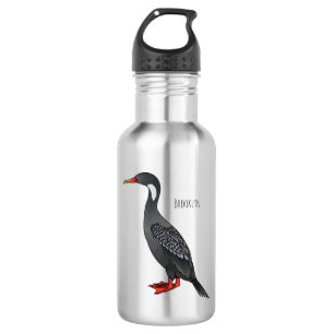 Red-legged cormorant bird cartoon illustration  532 ml water bottle