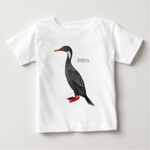 Red-legged cormorant bird cartoon illustration baby T-Shirt