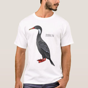 Red-legged cormorant bird cartoon illustration T-Shirt