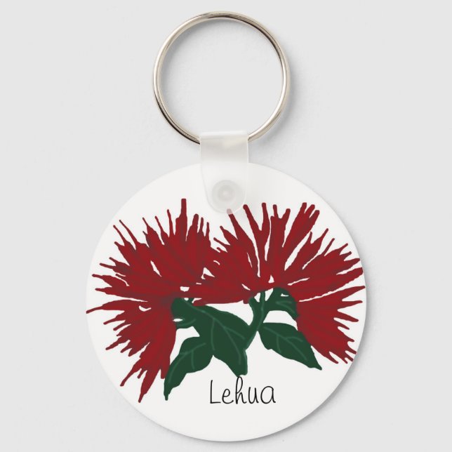 Red Lehua flower key chain (Front)