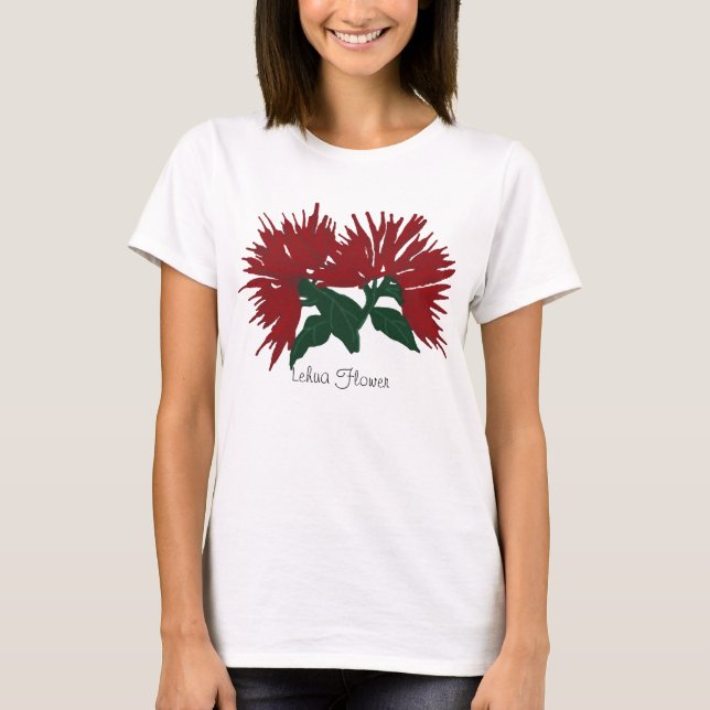 Red Lehua flower shirt (Front)