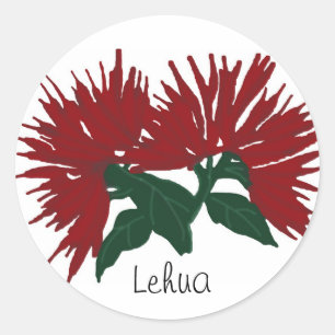 Red Lehua Flower stickers