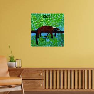Red Lemur Animal Poster Chill!