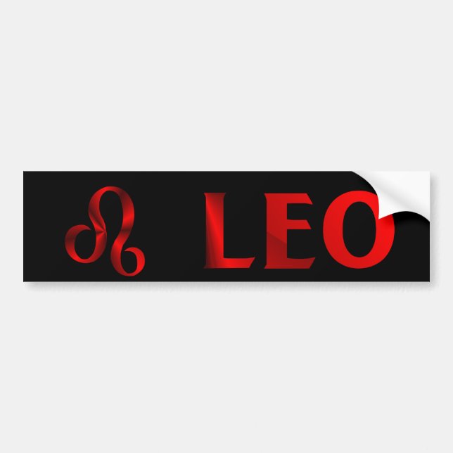 Red Leo Horoscope Symbol Bumper Sticker (Front)