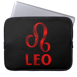 Red Leo Horoscope Symbol Laptop Sleeve
