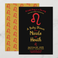 Red LEO Zodiac July August Astrology Baby Shower 