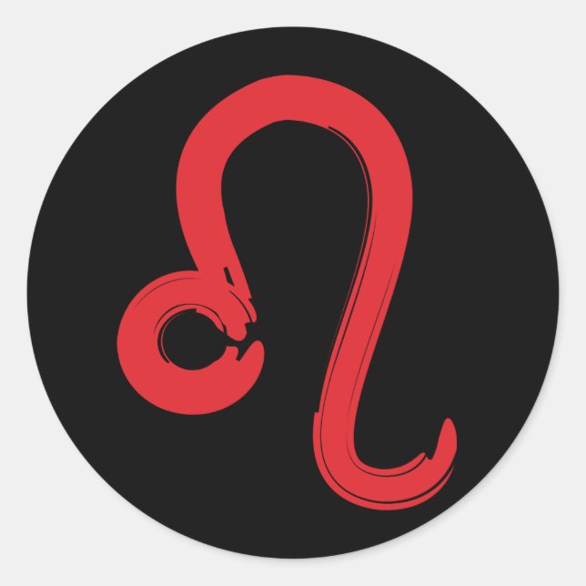 Red LEO Zodiac Sign July August Birthday Astrology Classic Round Sticker (Front)