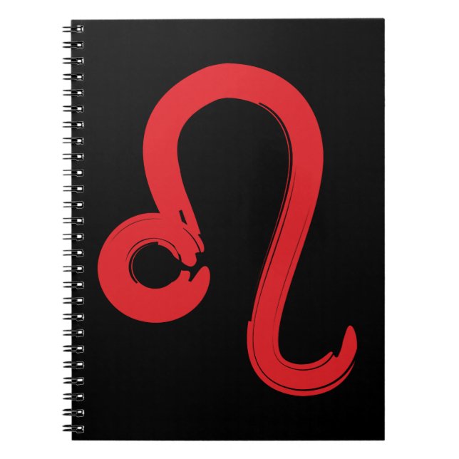 Red LEO Zodiac Sign July August Birthday Astrology Notebook (Front)