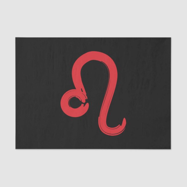 Red LEO Zodiac Sign July August Birthday Astrology Tissue Paper (Front)