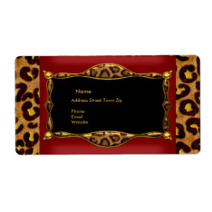Red Leopard Black Gold Label Address