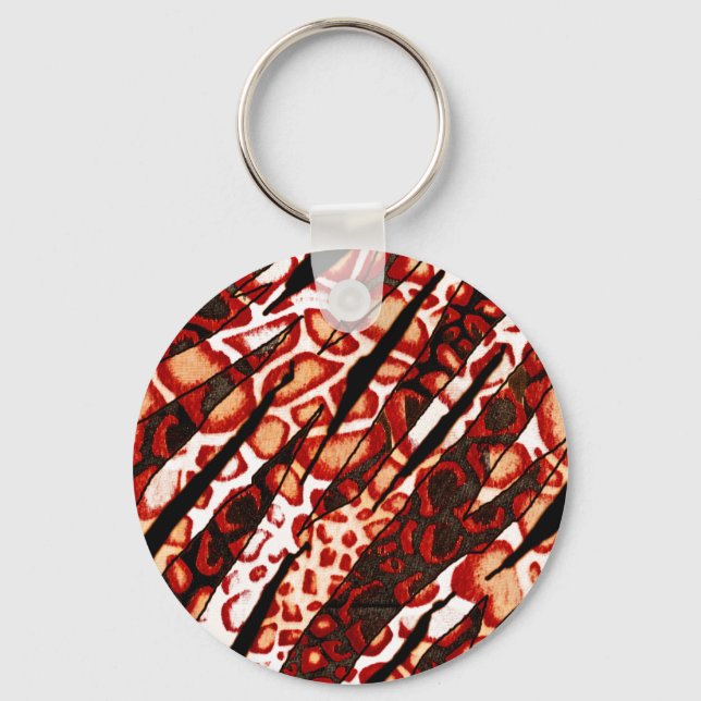 Red Leopard Camo Key Ring (Front)