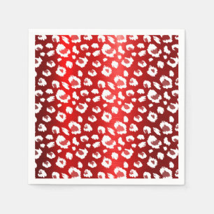 Red Leopard Metallic Elegant Stylish Party Napkin