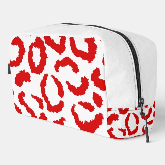 Red Leopard Pattern Dopp Kit (Right Corner)