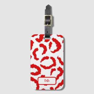 Red Leopard Pattern Luggage Tag