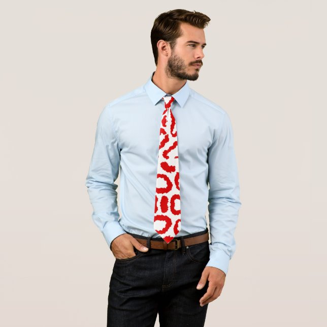 Red Leopard Pattern Tie (In Situ)