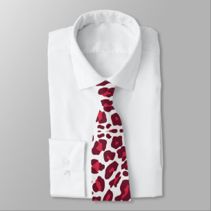 Red Leopard Pattern Tie