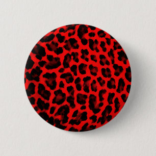 Red Leopard Print 6 Cm Round Badge