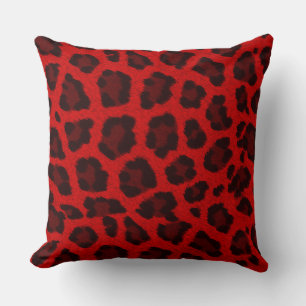 Red Leopard Print Cushion