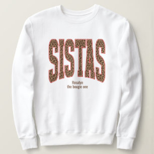 Red + Leopard Print Varsity SISTAS Sweatshirt