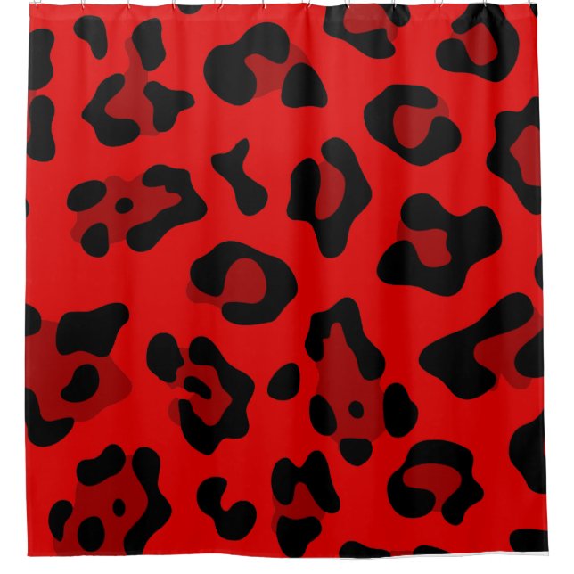 red leopard shower curtain (Front)