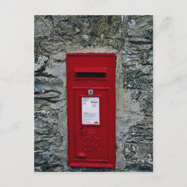 red letter box mounted on wall postcard (Front)