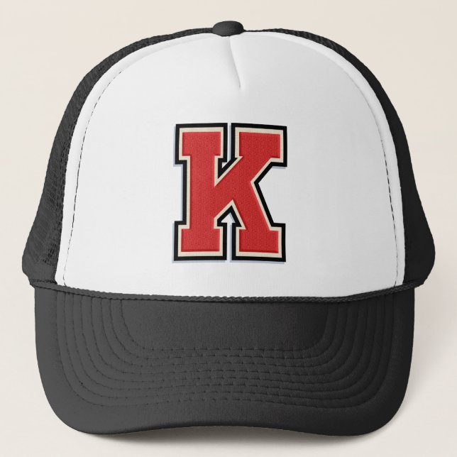 Red Letter "K" Trucker Hat (Front)