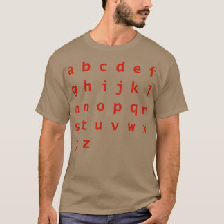 Red Letters Alphabet Typography T-Shirt