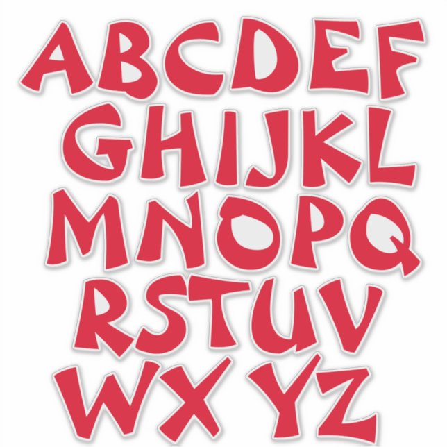 Red Letters Transparent Alphabet Wall (Front)