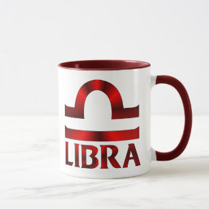 Red Libra Horoscope Symbol Mug