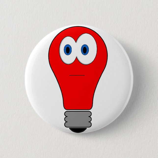 Red Light Bulb 6 Cm Round Badge (Front)
